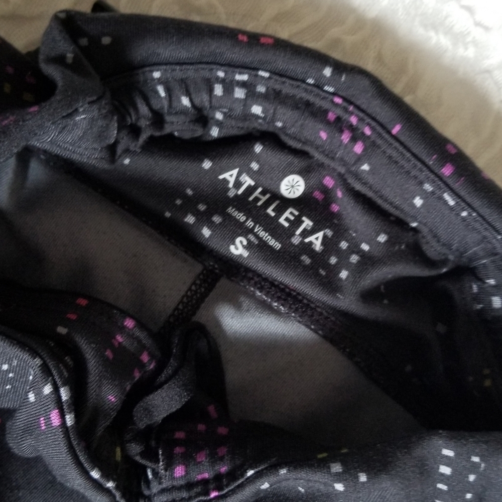 Athleta Multi Color Square Print Tights Pocket - image 5